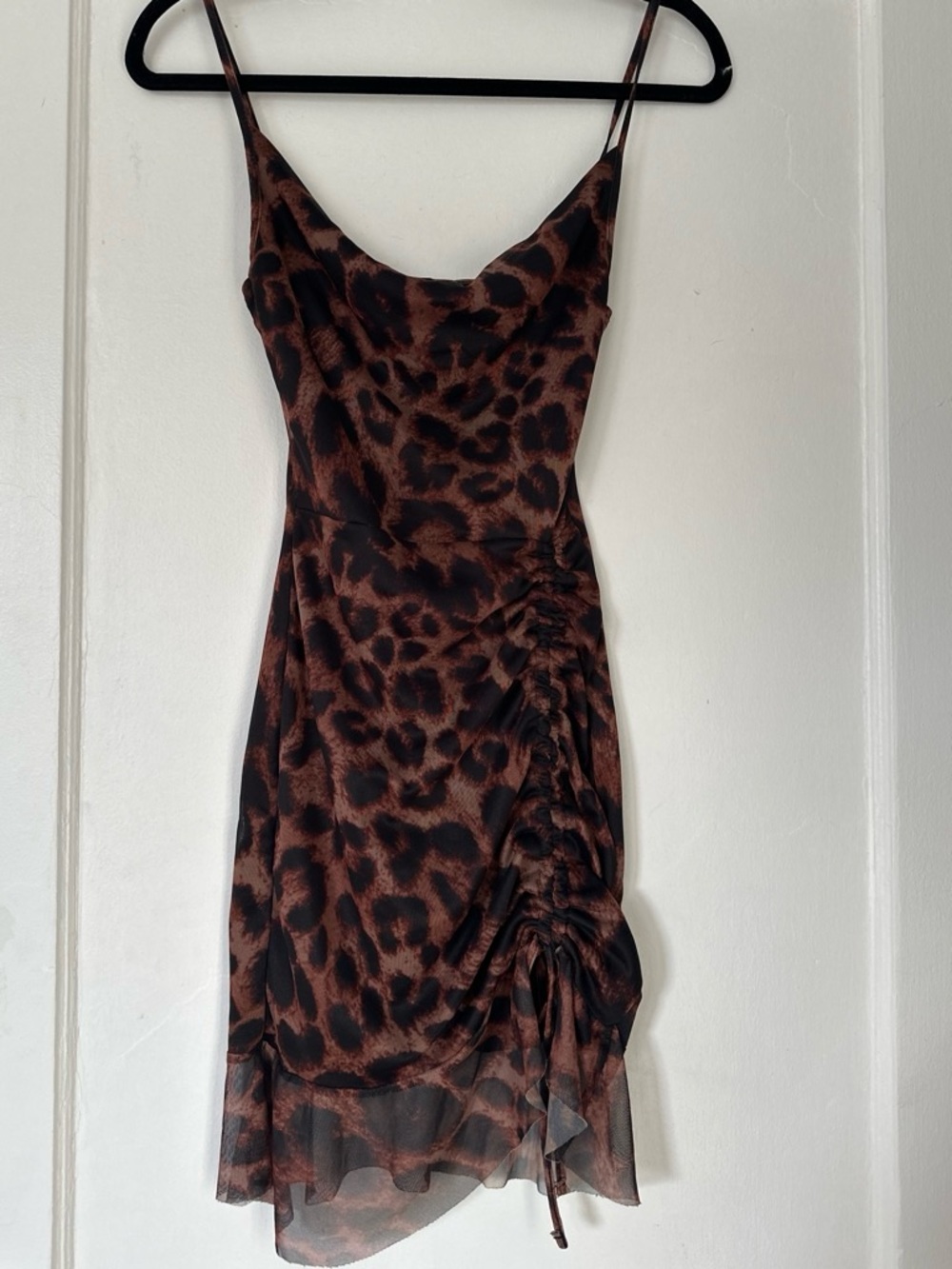 PrettyLittleThing Brown and Black Leopard Slip Dress